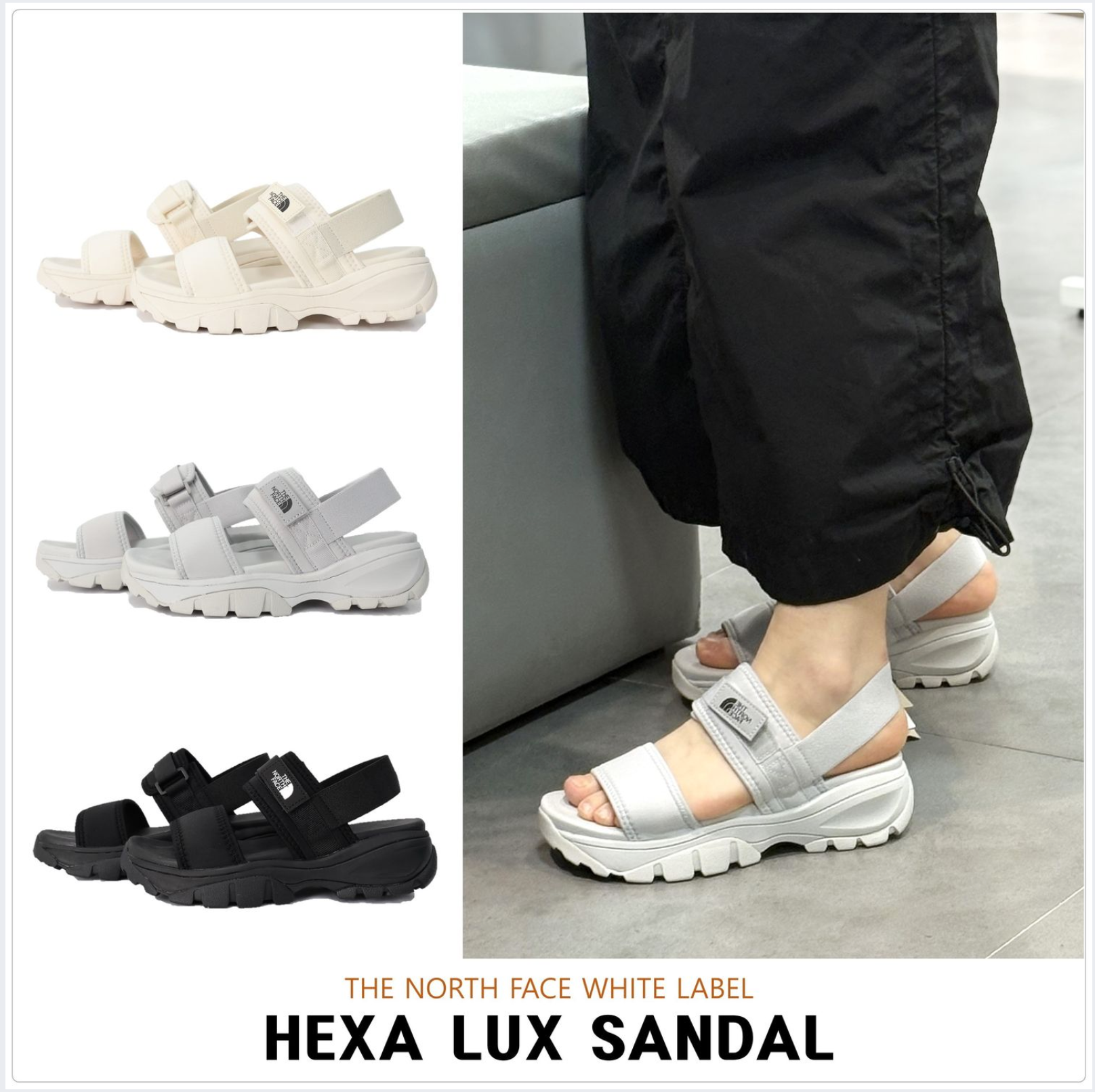 ☆THE NORTH FACE☆ White Label Hexa Luxe Sandals BLACK NS82R ☆THE NORTH FACE☆ White Label Hexa Luxe Sandals BLACK NS82R